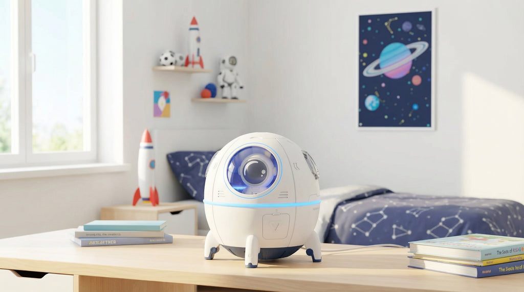 Humidificador Infantil Ninno™ | Nave Espacial con Luz Nocturna