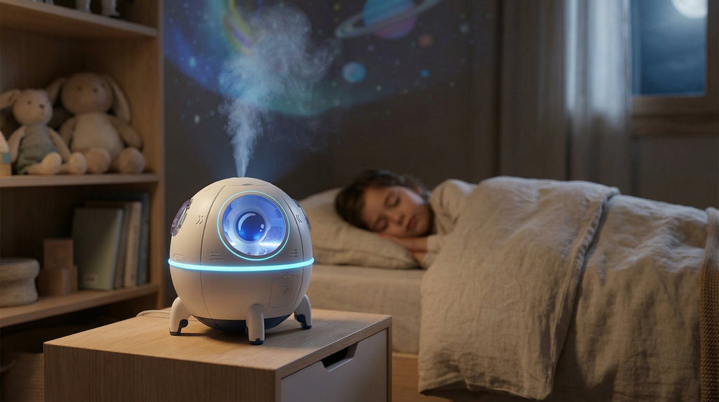 Humidificador Infantil Ninno™ | Nave Espacial con Luz Nocturna